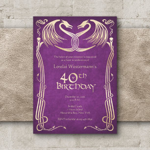 Celtic Viking Dragon 40. Geburtstag Einladung