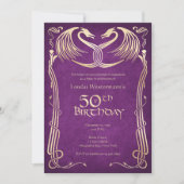 Celtic Viking Dragon 50. Geburtstag Einladung (Vorderseite)