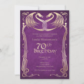 Celtic Viking Dragon 70. Geburtstag Einladung (Vorderseite)