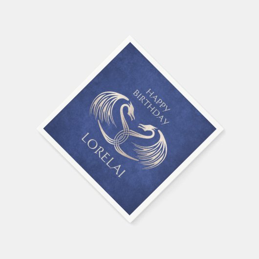 Celtic Viking Dragon Birthday Serviette (Ecke)