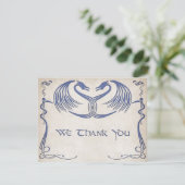 Celtic Viking Dragon Wedding Dankeskarte (Stehend Vorderseite)