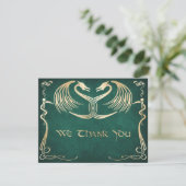 Celtic Viking Dragon Wedding Dankeskarte (Stehend Vorderseite)