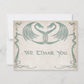 Celtic Viking Dragon Wedding Dankeskarte (Vorderseite)