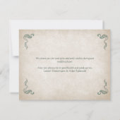 Celtic Viking Dragon Wedding Dankeskarte (Rückseite)