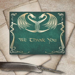 Celtic Viking Dragon Wedding Dankeskarte