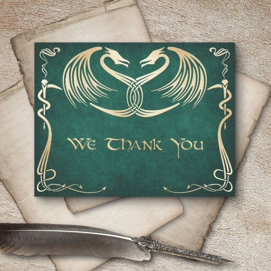 Celtic Viking Dragon Wedding Dankeskarte