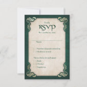 Celtic Viking Dragon Wedding RSVP Karte (Vorderseite)