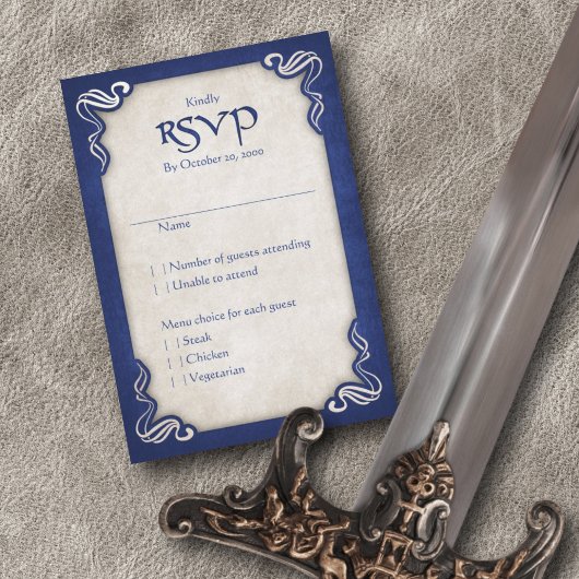 Celtic Viking Dragon Wedding RSVP Karte