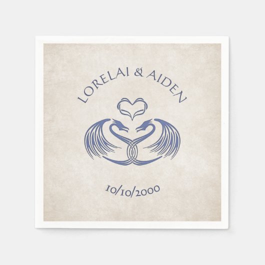 Celtic Viking Dragon Wedding Serviette (Vorderseite)