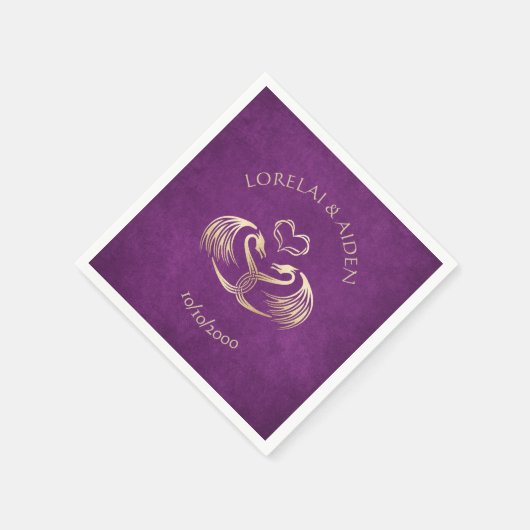 Celtic Viking Dragon Wedding Serviette (Ecke)