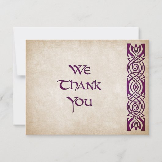 Celtic Viking Fantasy Wedding Dankeskarte (Vorderseite)