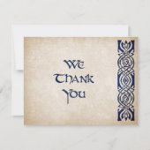 Celtic Viking Fantasy Wedding Dankeskarte (Vorderseite)