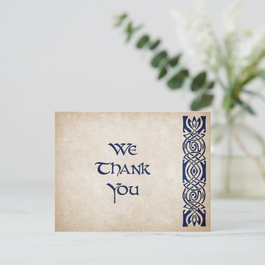 Celtic Viking Fantasy Wedding Dankeskarte (Stehend Vorderseite)