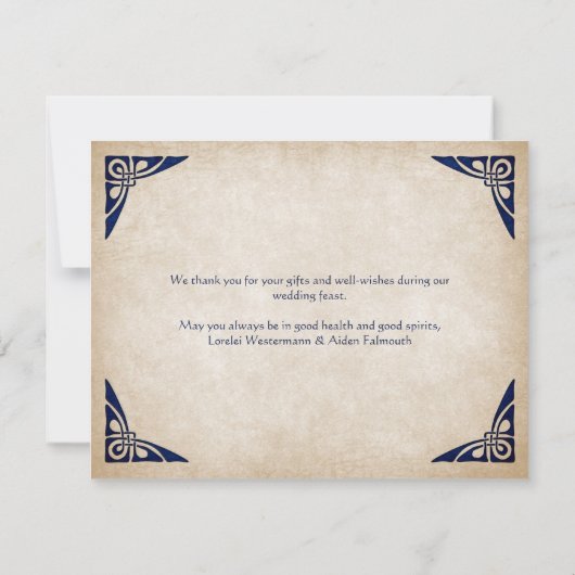 Celtic Viking Fantasy Wedding Dankeskarte (Rückseite)