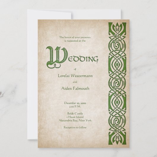 Celtic Viking Fantasy Wedding Einladung (Vorderseite)