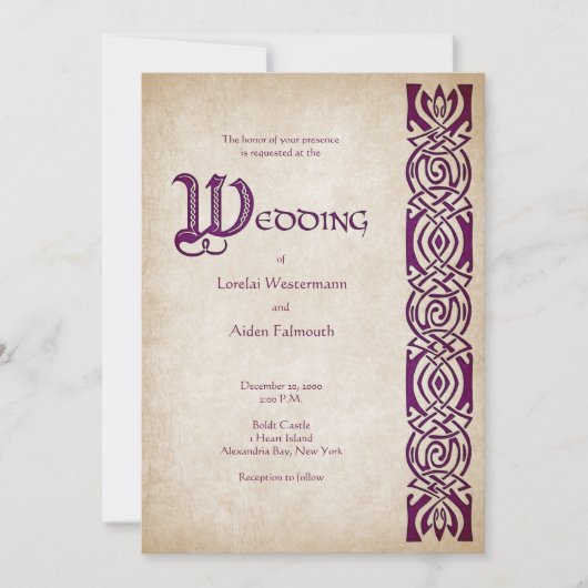 Celtic Viking Fantasy Wedding Einladung (Vorderseite)