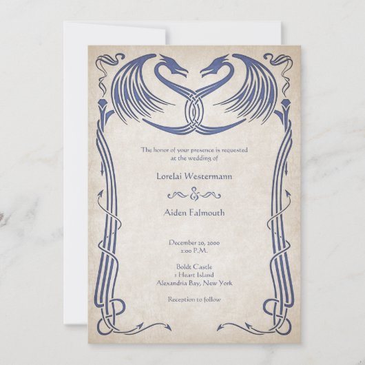 Celtic Viking Fantasy Wedding Einladung (Vorderseite)