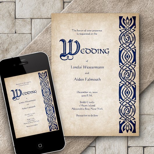 Celtic Viking Fantasy Wedding Einladung