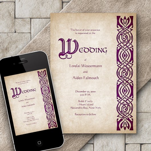 Celtic Viking Fantasy Wedding Einladung