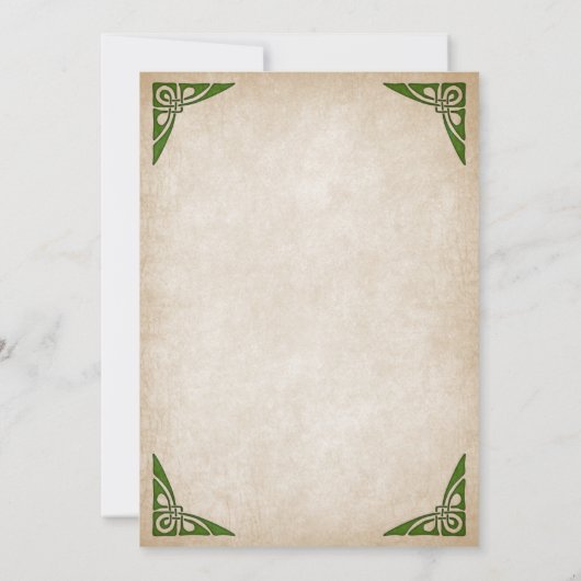 Celtic Viking Fantasy Wedding Einladung (Rückseite)