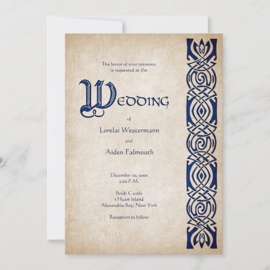 Celtic Viking Fantasy Wedding Einladung (Vorderseite)
