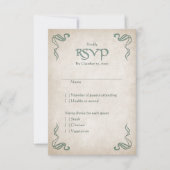 Celtic Viking Fantasy Wedding RSVP Karte (Vorderseite)