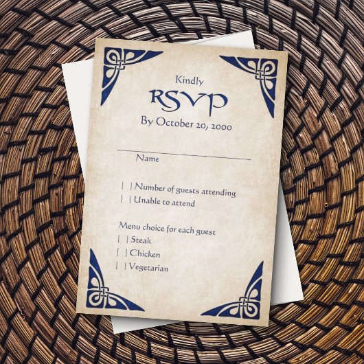 Celtic Viking Fantasy Wedding RSVP Karte