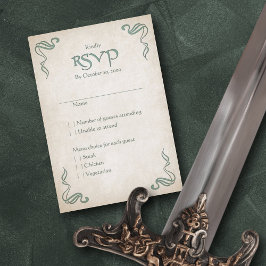 Celtic Viking Fantasy Wedding RSVP Karte
