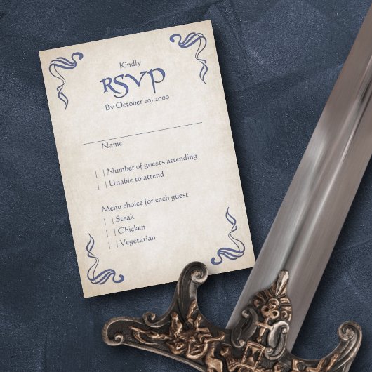 Celtic Viking Fantasy Wedding RSVP Karte
