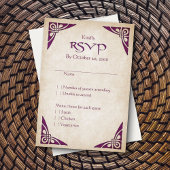 Celtic Viking Fantasy Wedding RSVP Karte