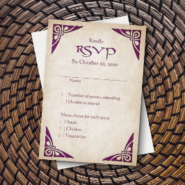 Celtic Viking Fantasy Wedding RSVP Karte