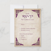 Celtic Viking Fantasy Wedding RSVP Karte (Vorderseite)