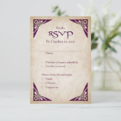Celtic Viking Fantasy Wedding RSVP Karte (Stehend Vorderseite)