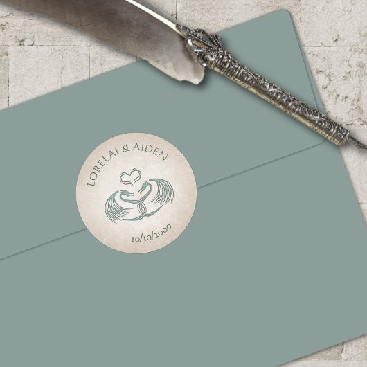 Celtic Viking Fantasy Wedding Runder Aufkleber