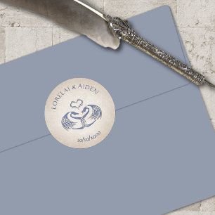 Celtic Viking Fantasy Wedding Runder Aufkleber