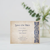 Celtic Viking Fantasy Wedding Save The Date (Stehend Vorderseite)
