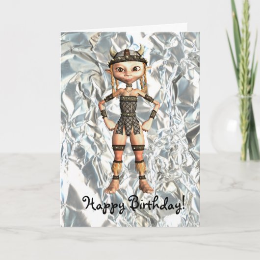 Celtic Warrior Girl's Birthday Card Karte (Vorderseite)