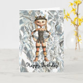 Celtic Warrior Girl's Birthday Card Karte (Gelbe Blume)