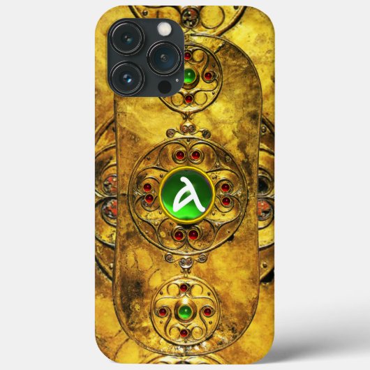 CELTIC WARRIOR SHIELD EMERALD RUBY GEM MONOGRAM Case-Mate iPhone HÜLLE (Rückseite)
