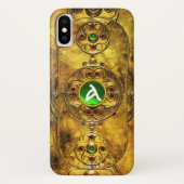 CELTIC WARRIOR SHIELD EMERALD RUBY GEM MONOGRAM Case-Mate iPhone HÜLLE (Rückseite)