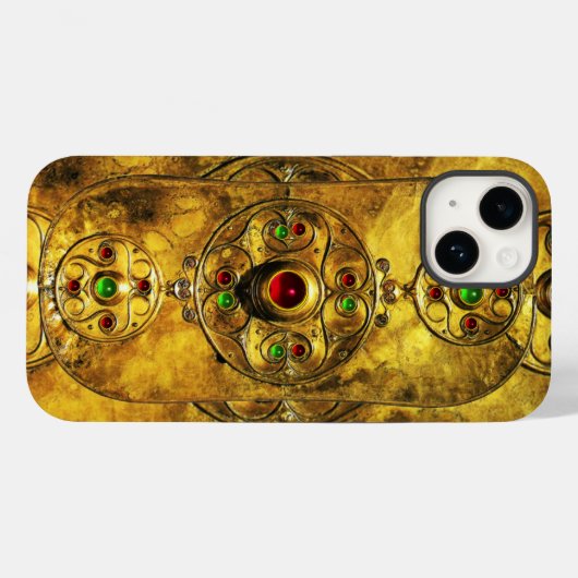 CELTIC WARRIOR SHIELD EMERALD RUBY GEM STONES Case-Mate iPhone HÜLLE (Rückseite (Horizontal))