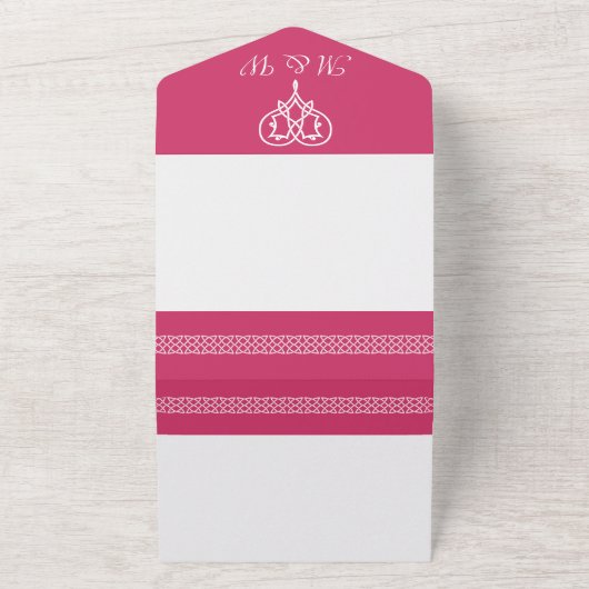 Celtic Weave Hearry in Raspberry All In One Einladung (Außenbereich)