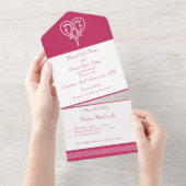 Celtic Weave Hearry in Raspberry All In One Einladung (Abreißen)