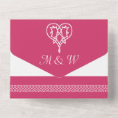 Celtic Weave Hearry in Raspberry All In One Einladung (Rückseite)