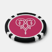 Celtic Weave Hearry in Raspberry Pokerchips (Einzeln)