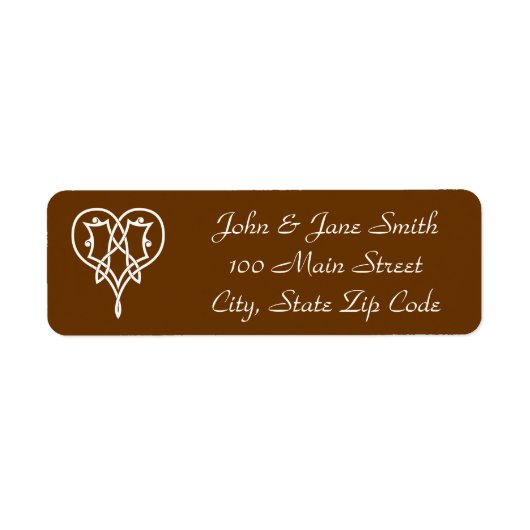 Celtic Weave Heart in Chocolate Address Label (Vorne)