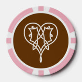 Celtic Weave Heart in Chocolate Pokerchips (Vorderseite)