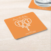 Celtic Weave Heart in Orange Paper Untersetzer (angewinkelt)