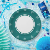 Celtic Weave Hearts in Aquamariner Papierplatte Pappteller (Party)
