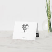 Celtic Weave Hearts in Black Danke-Card Dankeskarte (Rückseite)